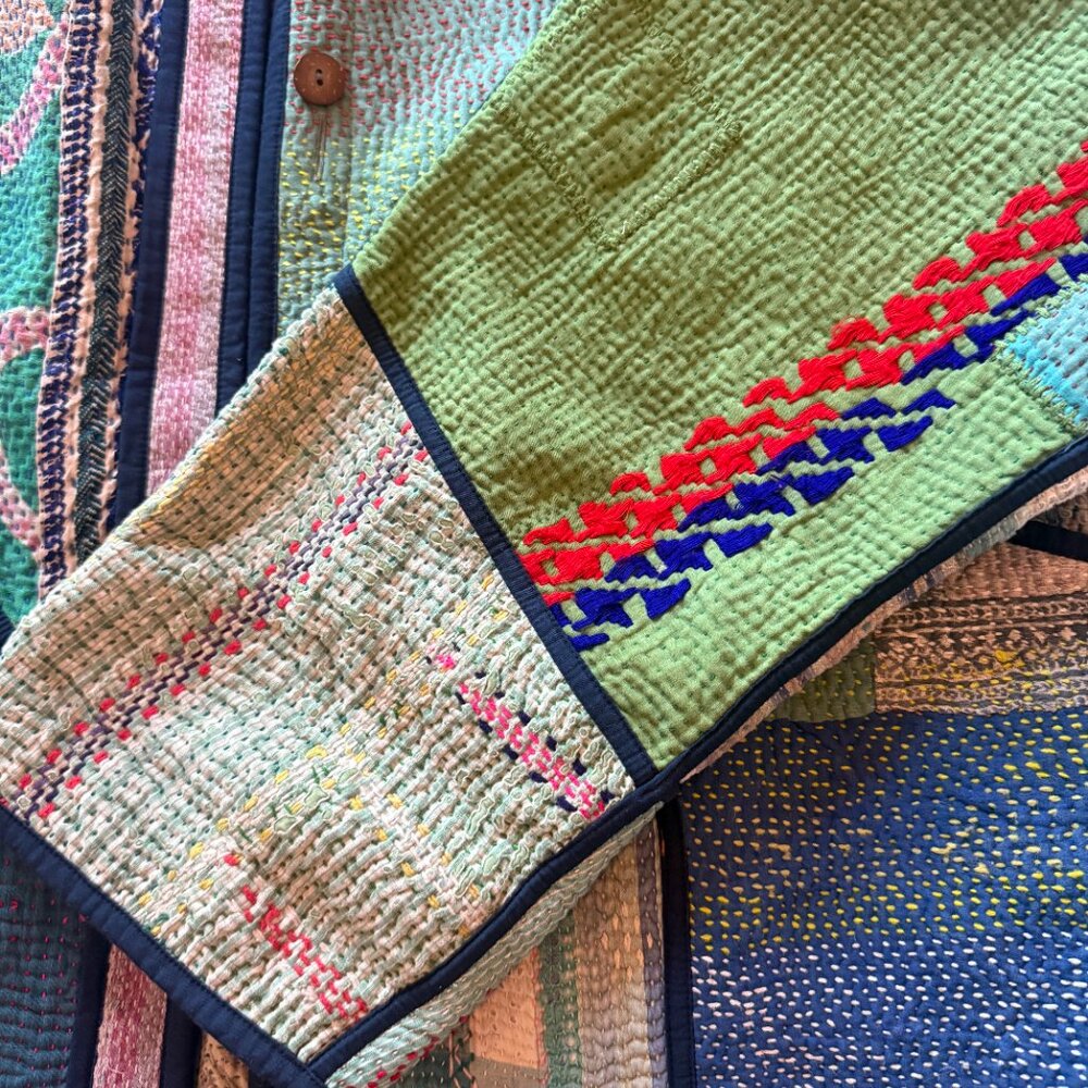 Namai Ladhiya Quilted Patchwork Kantha Jacket - Picture 7 of 10